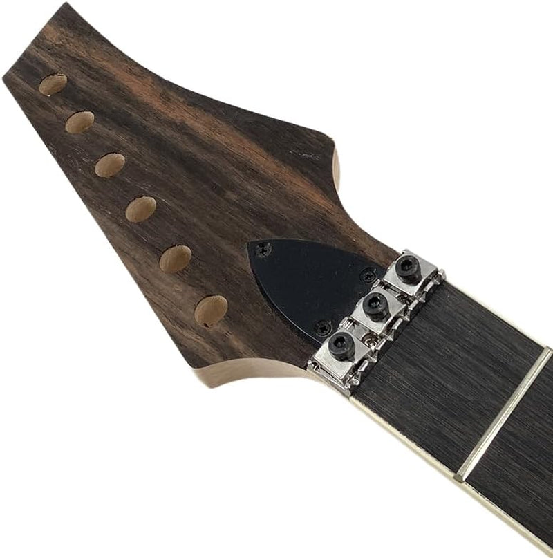 Foyarina 24 Fret Electric Guitar Neck, 25.5" Maple Neck with Nice Inlay Rosewood Fretboard– Bolt-On Replacement Neck for Guitar Builds