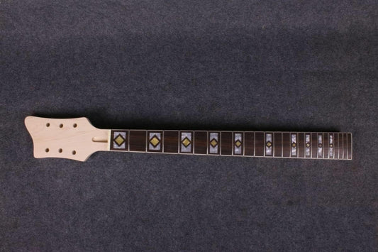 Guitar Neck 22Fret 24.75Inch Maple Wood Rosewood Fretboard Block Inlay Bolt on Heel DIY Guitar Replacement (24.75Inch)