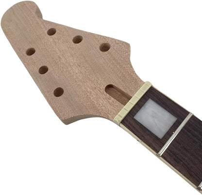 Electric Guitar Neck 22 Fret 25.5Inch Guitar Replacement Mahogany Rosewood Fretboard Block Inlay for DIY Guitar Necks