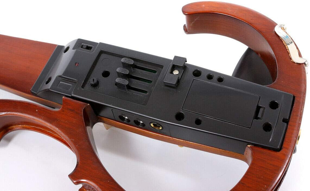 4/4 Electric Violin Silent Solid Wood Powerful Sound Support Headphone AMP Free Violin Case Bow Full Size Red