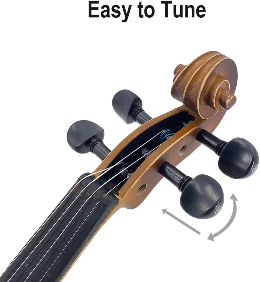 Acoustic Violin Electric Violin 4/4 Full Size Violin 4 String Maple Spruce for Student,Violin for Beginners Violin Case,Brazilwood Bow,Cable,Cleaning Cloth,Rosin,Bridge