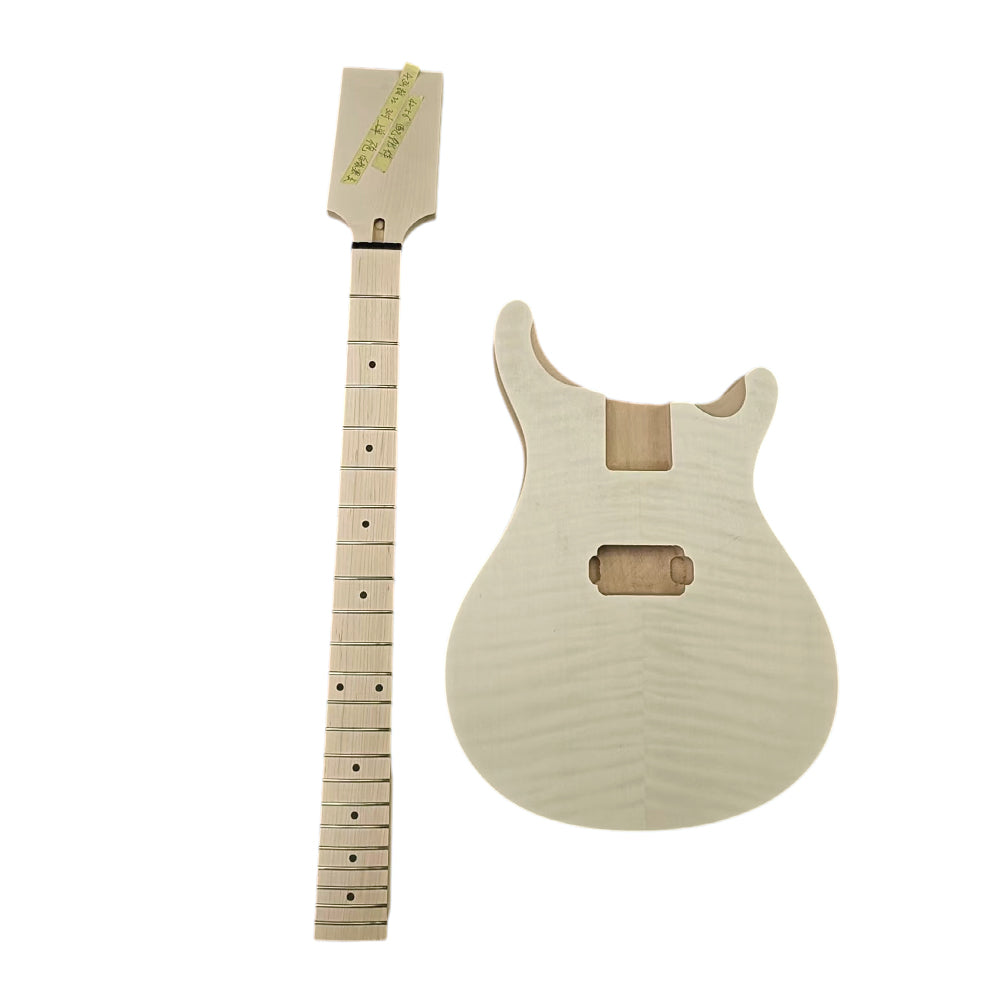 Yinfente bass guitar 4-string 22 frets 30 inch maple neck maple fretboard black dot inlays Mahogany body flamed maple Flat top