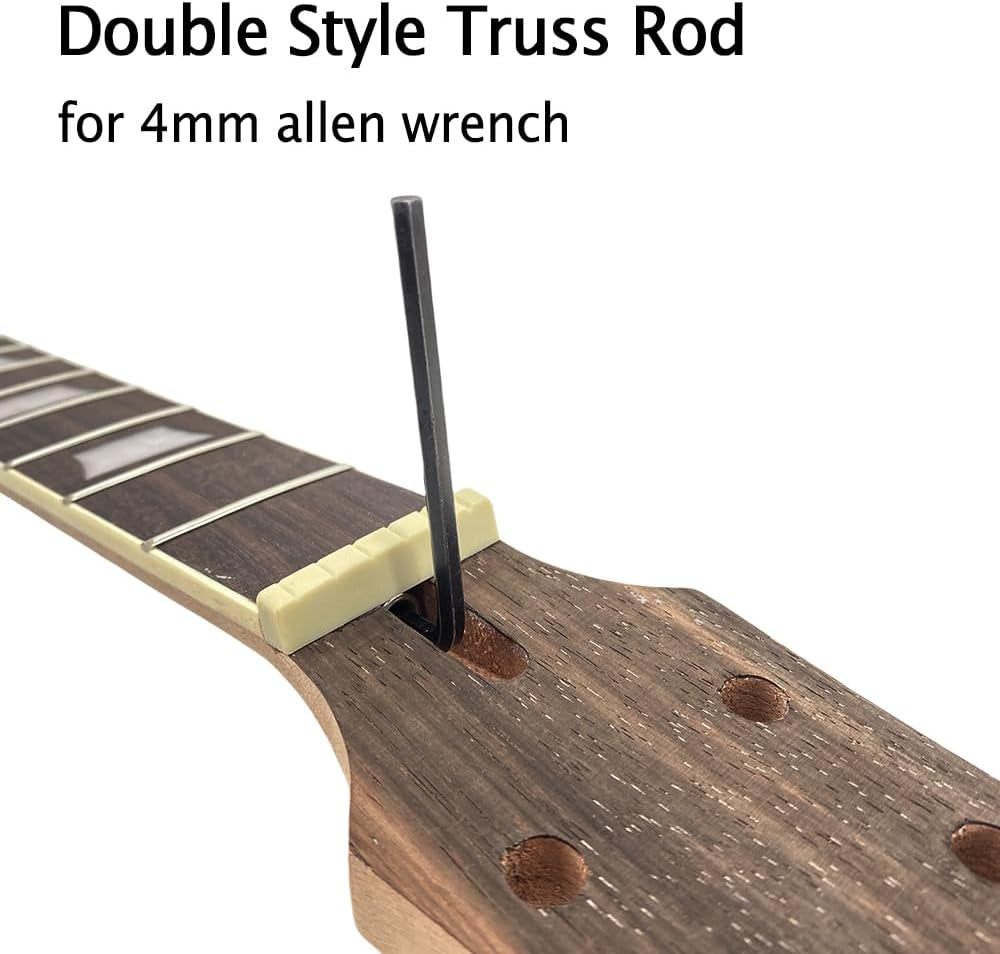 Guitar Neck 22 Fret Unfinished Mahogany Rosewood Fretboard Replacement Guitar Parts