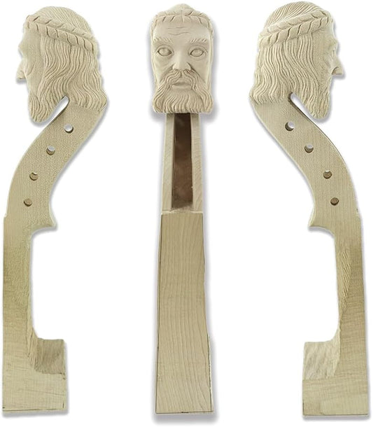 4/4 Violin Neck Maple Wood Handcrafted Violin Neck 4 String Solid Wood Violin Replacement Violin Accessories (Man)