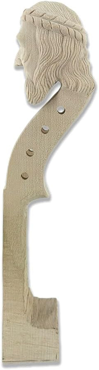 4/4 Violin Neck Maple Wood Handcrafted Violin Neck 4 String Solid Wood Violin Replacement Violin Accessories (Man)