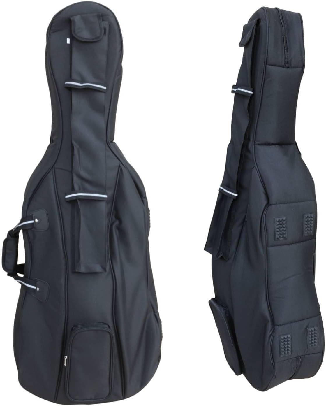 Cello Gig Bag, 4/4 Size, Nylon Exterior, 20Mm Thick Foam Padding, Adjustable Backstraps, Multiple Pockets, Front Accessory Storage, Back Sheet Music Pocket, Cello Travel Soft Case (Black)