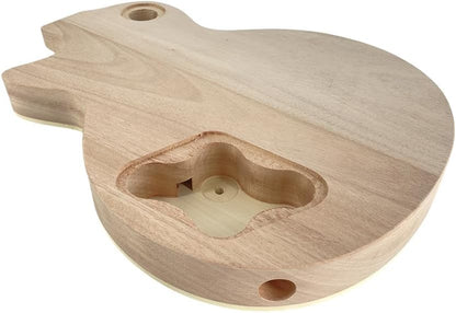 Unfinished Electric Guitar Body-Mahogany Wood Maple Top with Binding HH Pickups Bolt on Heel for Building Guitars