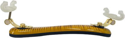 Flame Maple Violin Shoulder Rest 4/4 Full Size 3/4 Size Adjustable Height Width and Collapsible Feet Violin Part (Yellow)