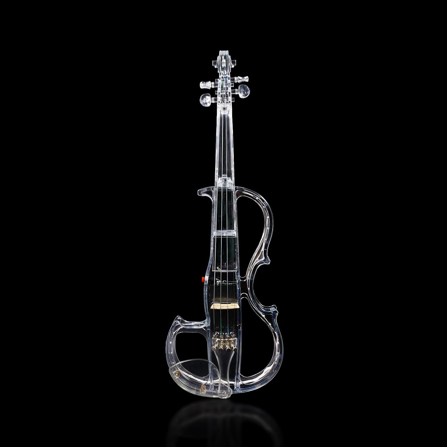 Electric Violin 4/4 Full Size Transparent Acrylic Body Led Light Three Colors Led Bow Case Transparent Violin Shoulder Rest Extra Strings for Beginner
