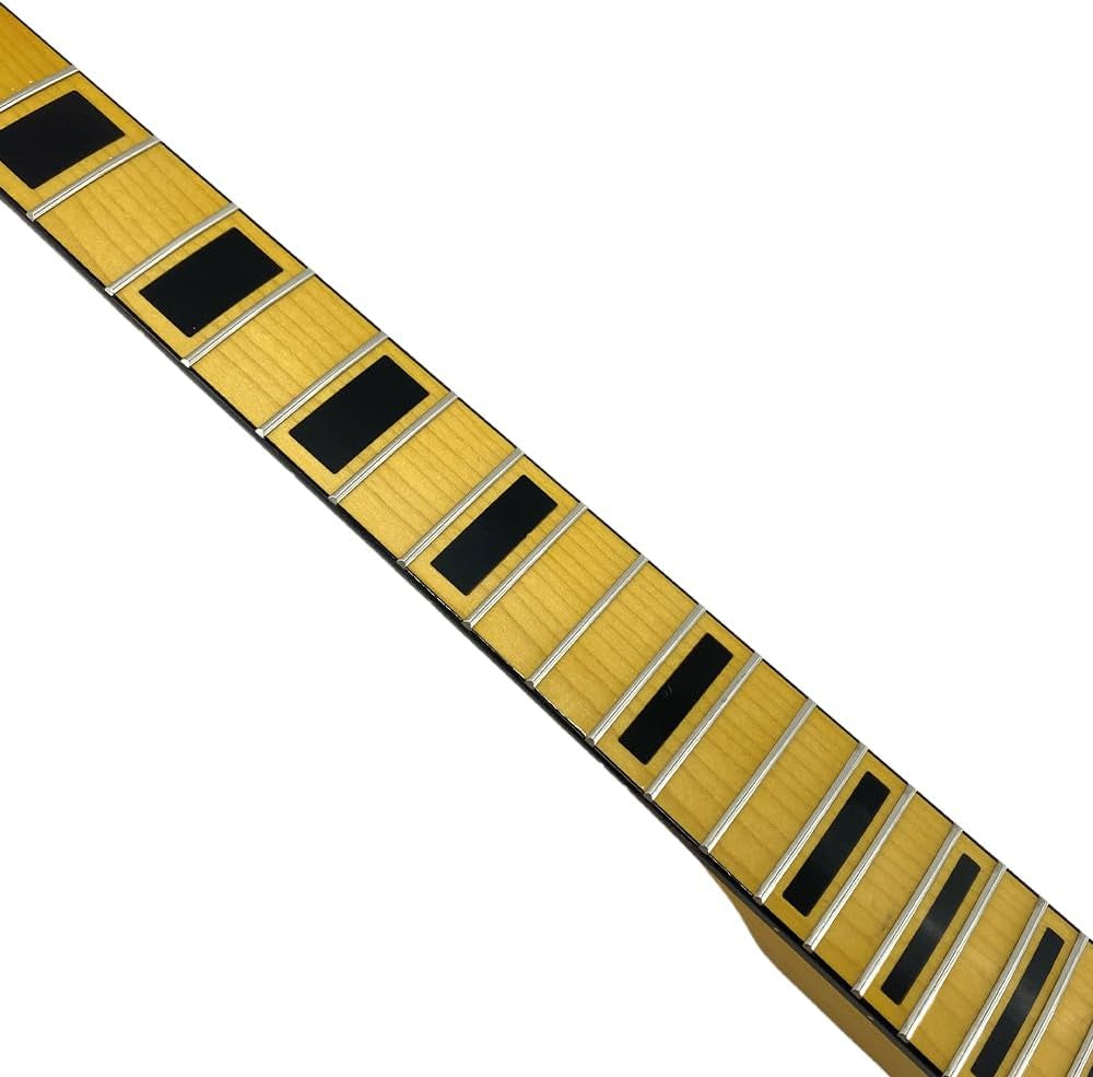 DIY Electric Guitar Neck - Maple Neck 22 Fret 25.5 Inch Maple Fretboard for Build Guitars Bolt on Heel