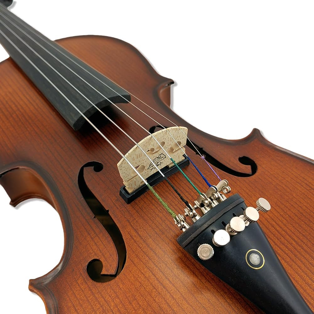 5 String Electric Violin Full Size Maple Back Side Spruce Top Ebony Accessories EQ Preamp with Hard Case,Brazilwood Bow,Rosin,Aux Cable,Cleaning Cloth,Shoulder Rest Beginner Student Violin