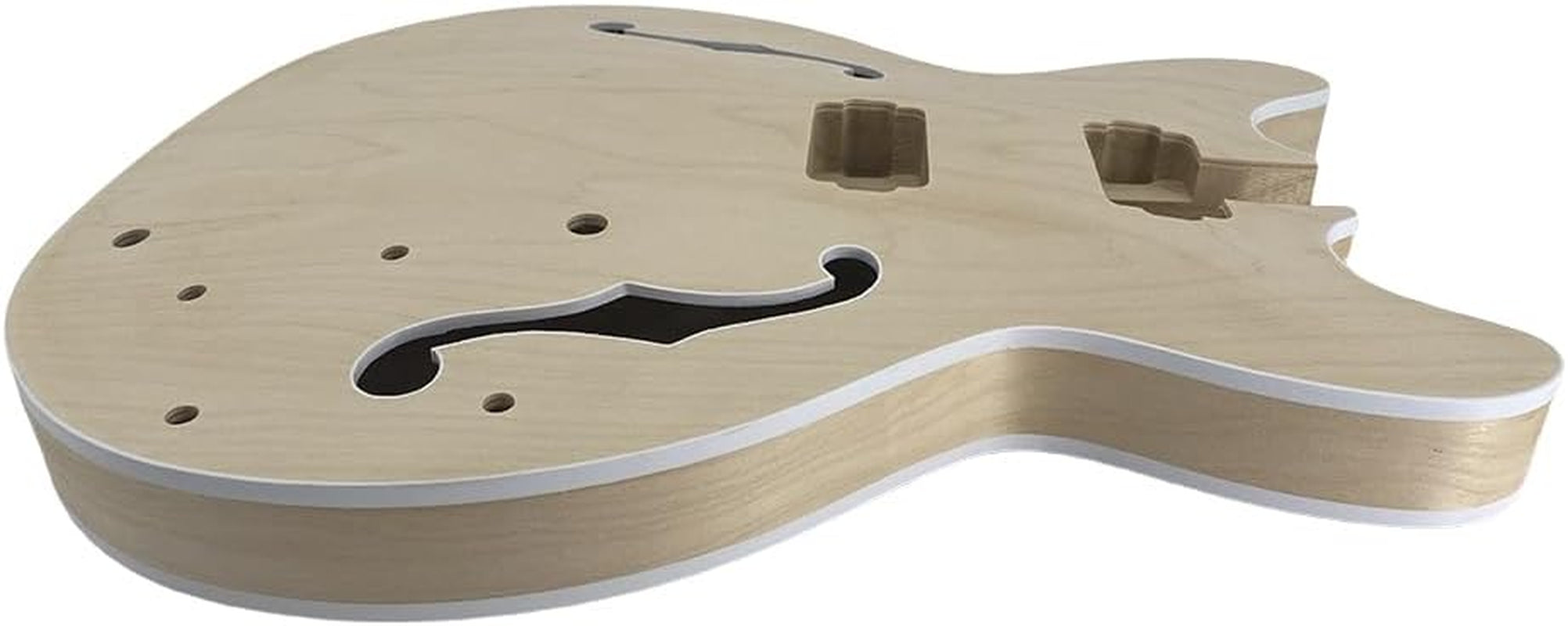 Basswood Electric Guitar Body+ Maple Top with Binding, HH Pickup, 335 Style Unfinished Guitar Part Handcrafted Diy (Arch Body)