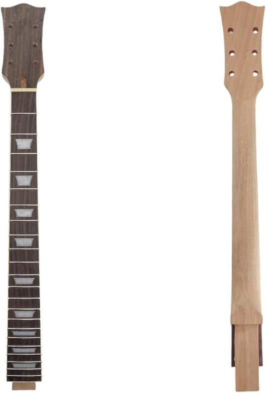 Guitar Neck 22 Fret Unfinished Mahogany Rosewood Fretboard Replacement Guitar Parts