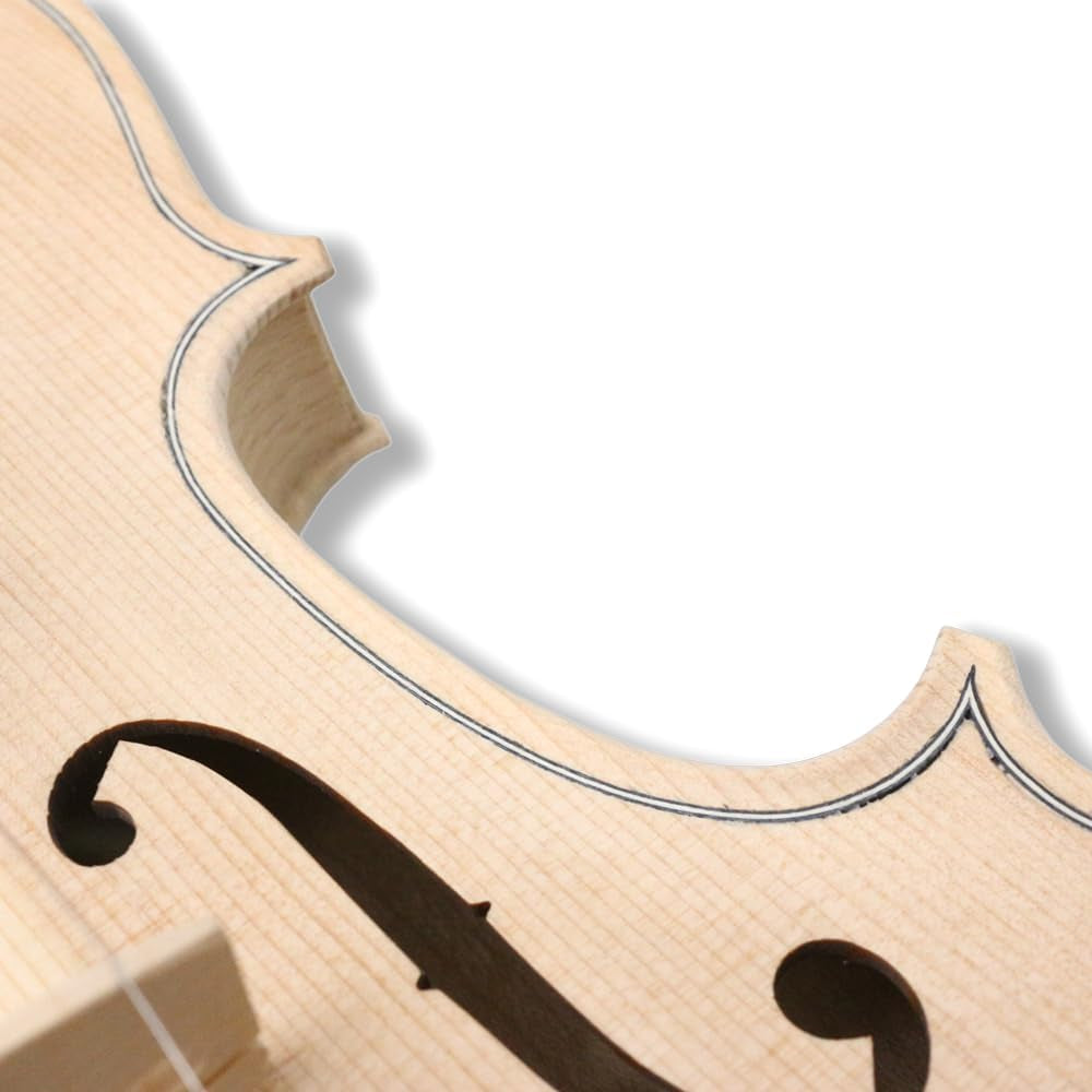 4 String Acoustic White Violin 4/4 Full Size Spruce Top,Maple Back and Sides,Ebony Fittings Unfinished for Student,Beginner Diy Handcrafted (Violin with Case and Bow)