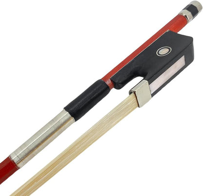 Brazilwood Cello Bow 4/4 Full Size Natural Mongolian Horse Hair, Ebony Frog with Circle Inlay Handcrafted Well Balance