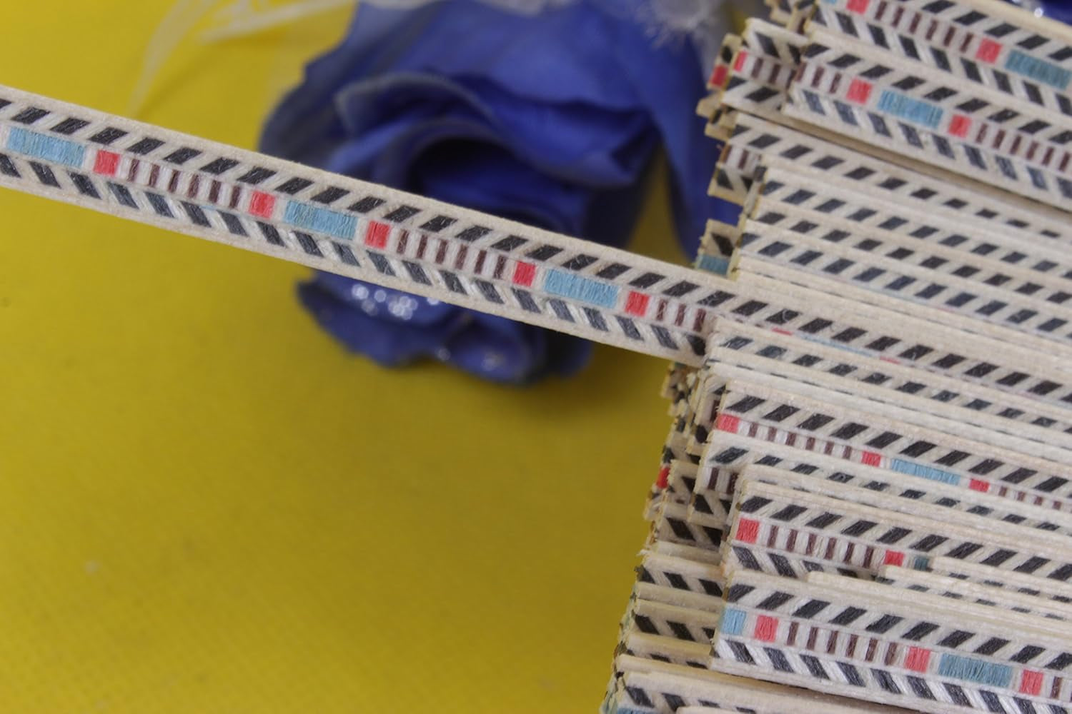 20X Guitar Strip Inlay Guitar Luthier Figured Purfling Guitar Body Binding Wood Inlay 640X7X1.0Mm #60