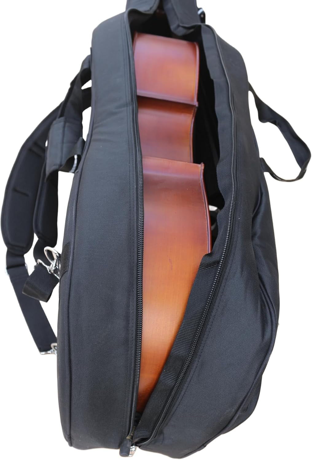 Cello Gig Bag, 4/4 Size, Nylon Exterior, 20Mm Thick Foam Padding, Adjustable Backstraps, Multiple Pockets, Front Accessory Storage, Back Sheet Music Pocket, Cello Travel Soft Case (Black)