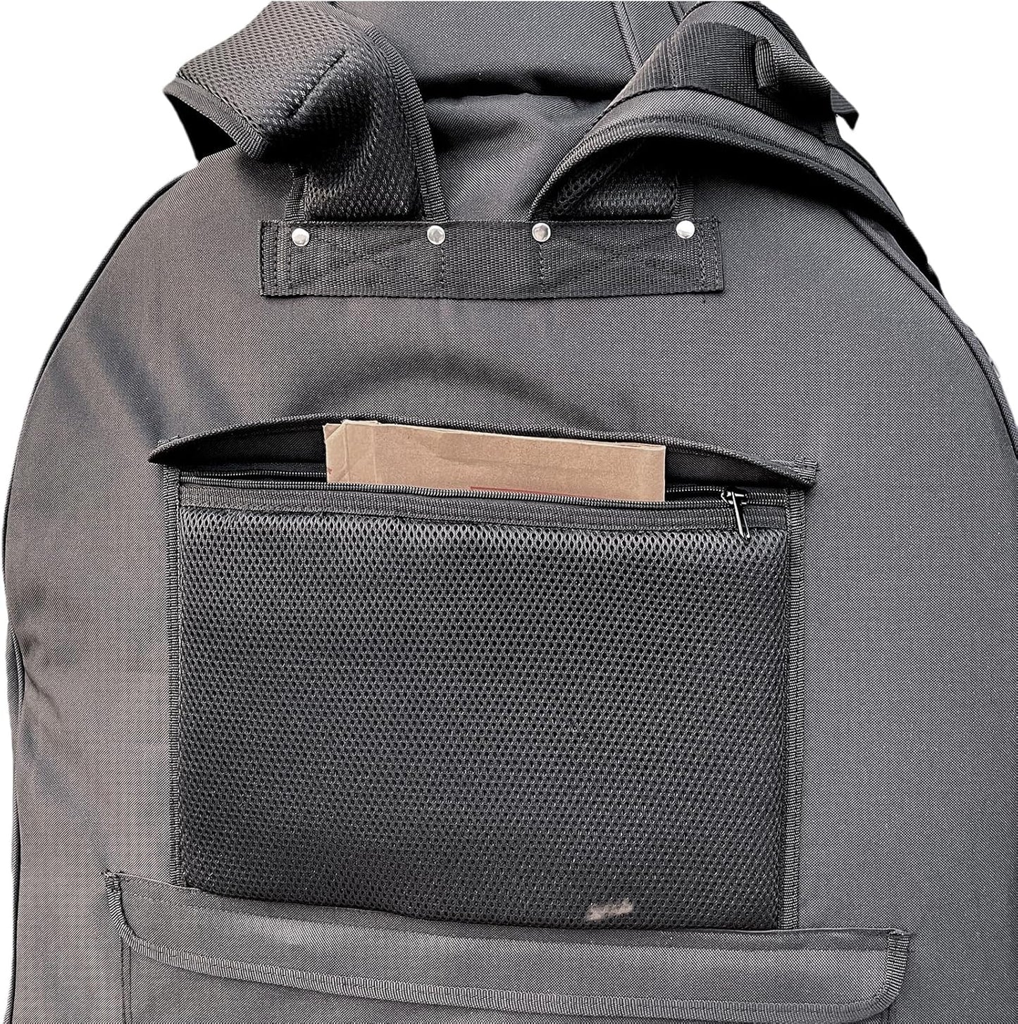 3/4 Upright Bass Gig Bag with Adjustable Backstrap&Handle&Wheel&More Storage Pockets Double Bass Bag for Musicians Durable and Portable Black