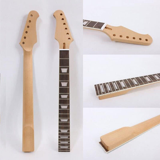 Left Hand Guitar Neck 22 Fret 24.75 Inch Mahogany Rosewood Fretboard Bolt on Guitar Necks Trapezoid Inlay