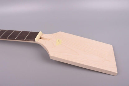 Electric Guitar Neck 22 Fret Guitar Replacement for LP ST Electric Guitar Necks Paddle Head DIY Maple Rosewood 25.5Inch Scale (25-1/2 Inch)