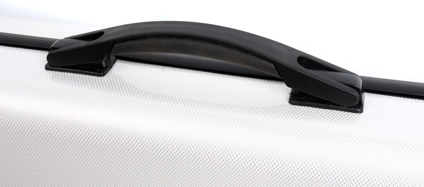 Double Violin Case for Violin/Viola Case Mixed Carbon Fiber 4/4 Full Size Black/White (White)