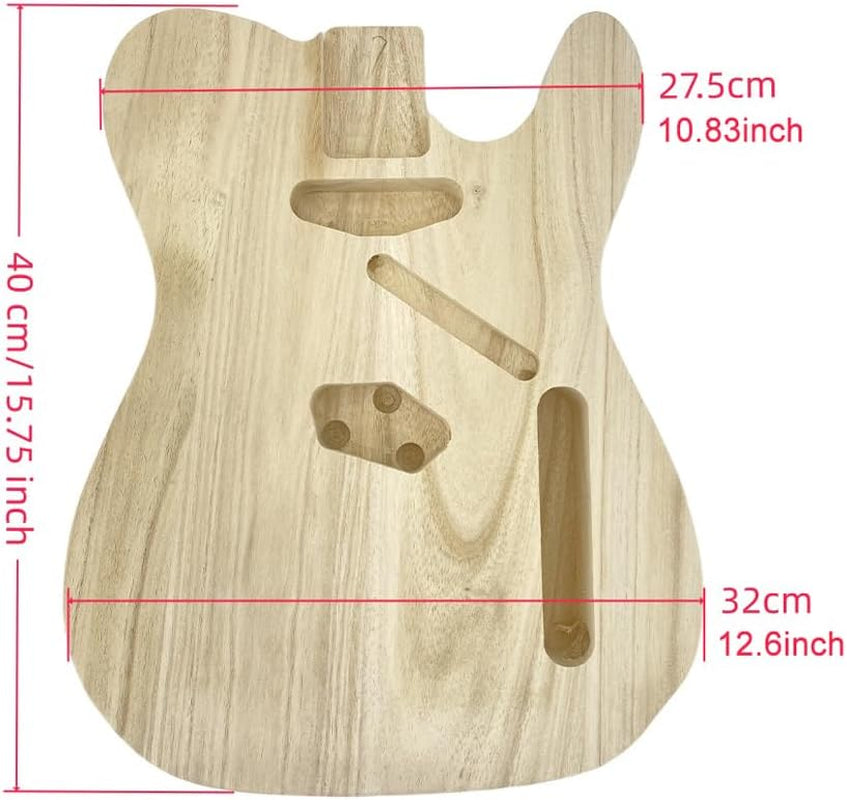 Unfinished Guitar Body, Paulownia Wood Electric Guitar Body for DIY Guitar Building & Customization Projects