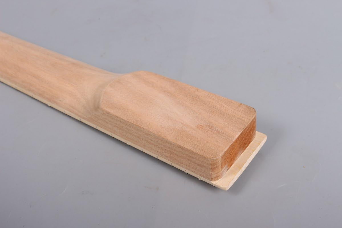 Electric Guitar Neck Replacement 22 Fret 24.75 Inch DIY Guitar Paddle Head Maple Mahogany Wood