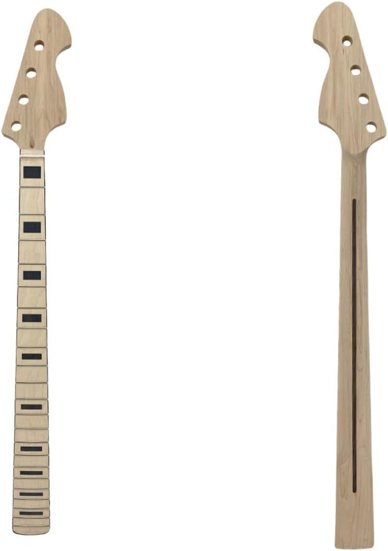 Bass Guitar Neck 22Fret 34Inch Maple Guitar Fretboard Block Inlay DIY Guitar Block Inlay (Maple Fretboard)