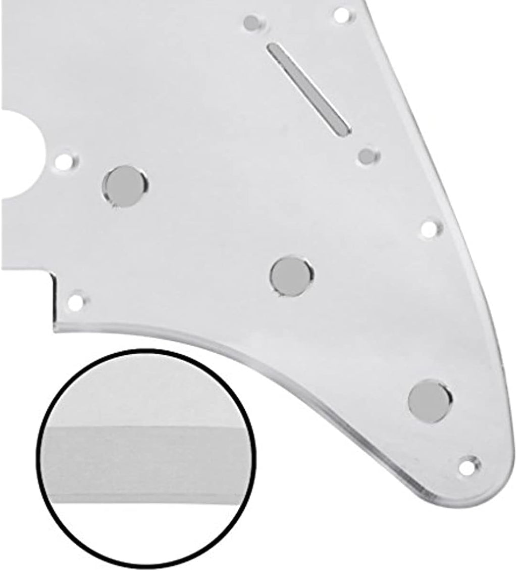 11 Hole Strat Pickguard SSS 3 Single Coil Pickups Scratch Plate with Pickguard Screws, Silver Mirror Style (Silver Mirror)