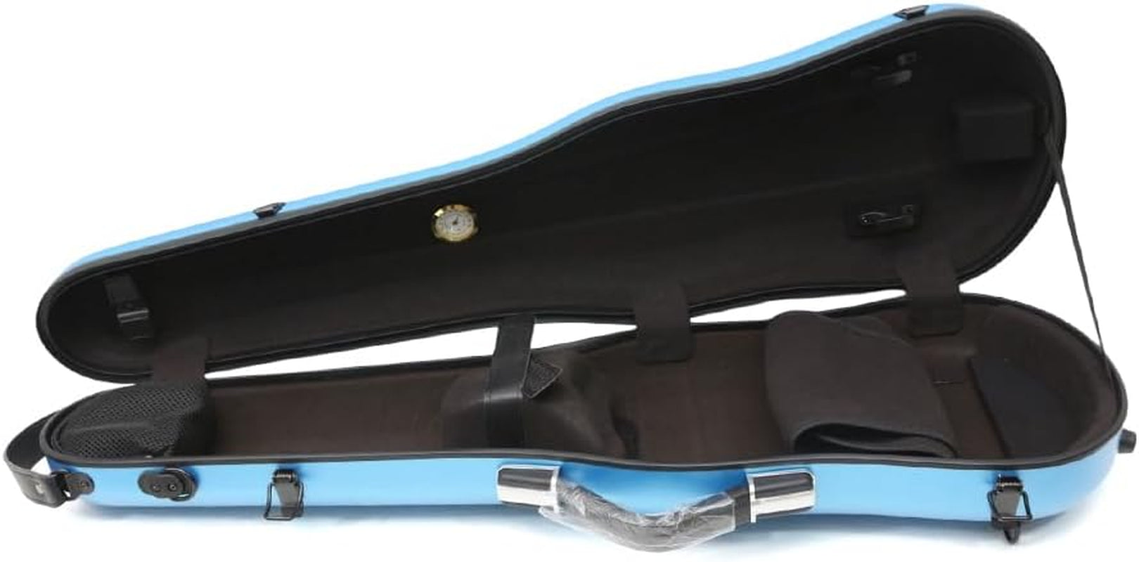 Violin Case 4/4 Full Size Violin Box Silver Blue Color Mixed Carbon Fiber Violin Cases Strong Light (Blue)