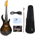 Electric Violin 4/4 Full Size Violin Electric Guitar Shape Support Mp3 Ebony Fittings with Violin Case Bow