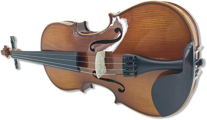 4 String Violin Kit, 4/4 3/4 1/2 Flame Maple Spruce Solid Wood Ebony Fittings Case,Bow,Tuner,Clean Cloth,Extra String,Shoulder Rest Handmade for Beginners Yellow