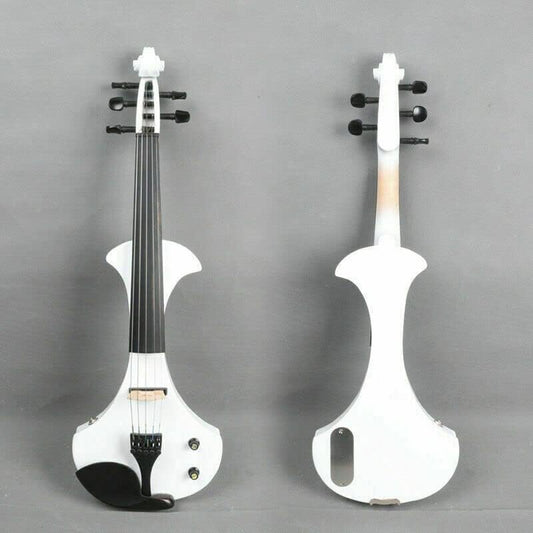 5 String Electric Violin 4/4 Solid Wood Ebony Fittings Free Violin Case Bow White Violins Professional