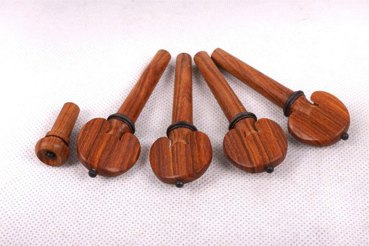 4/4 Violin Kit Full Size Violin Accessories Rosewood Violin Peg Tailpiece Chin Rest End Pin (4/4)