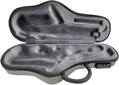 Composite Carbon Fiber Alto Saxophone Case - Lightweight, Durable, and Water-Resistant Protective Hard Case for Alto Sax with Comfortable Shoulder Strap and Plush Interior (Grey)