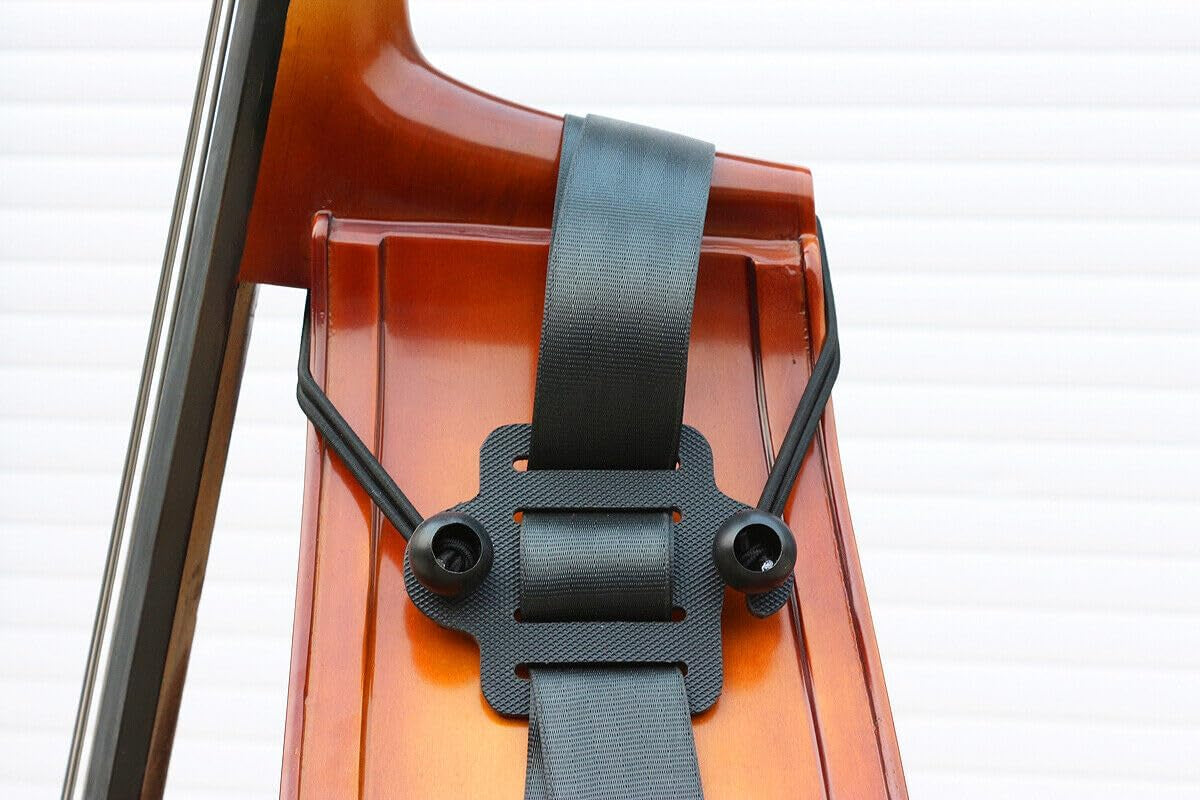 Upright Bass Cart Easy to Transport for 1/10 to 4/4 Size Double Bass with Durable Wheels Long Straps Including 1Pcs Shim Protective Pad (1X Bass Cart + 1X Pad)