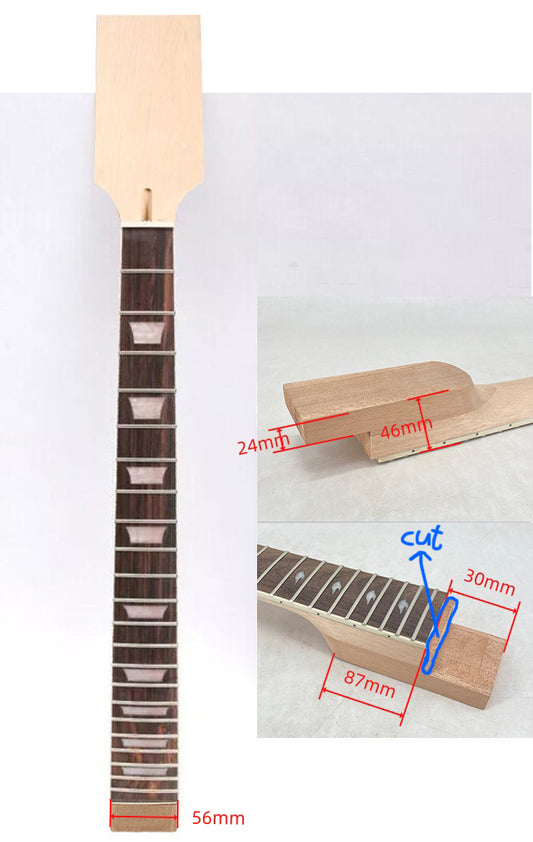 Yinfente new paddle neck mahogany rosewood fretboard 22 frets 24.75 inch nice inlays with binding prs set in heel