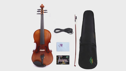 Yinfente 5 String Acoustic Viola 16 inch Student Beginner Professional Handcrafted Complete Viola Instrument With Case Brazil Bow