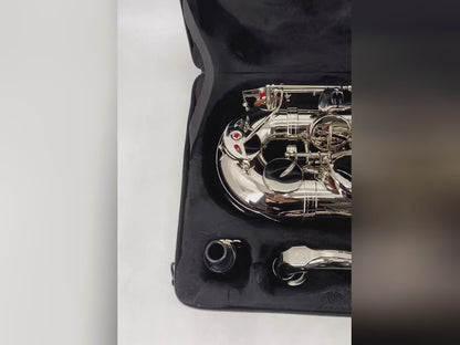 Yinfente Bb Tenor Saxophone Professional Beginner Kit B Flat Sax Complete Set with Case Reeds Cleaning Cloth Neck Straps Mouthpiece Silver