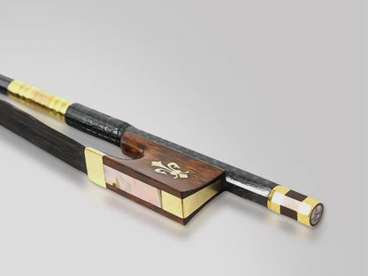 Yinfente 4/4 Carbon Fiber Violin Bow Snakewood Black Bow Horsehair Frog Violin Accessory