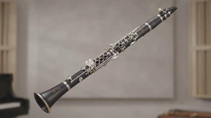 Yinfente Bb Clarinet for Beginners Student B Flat Clarinet with Ebonite Body & Nickel-Plated 17 Keys Woodwind Instrument with 2 Barrels Reeds Pads Case and Cleaning Kit