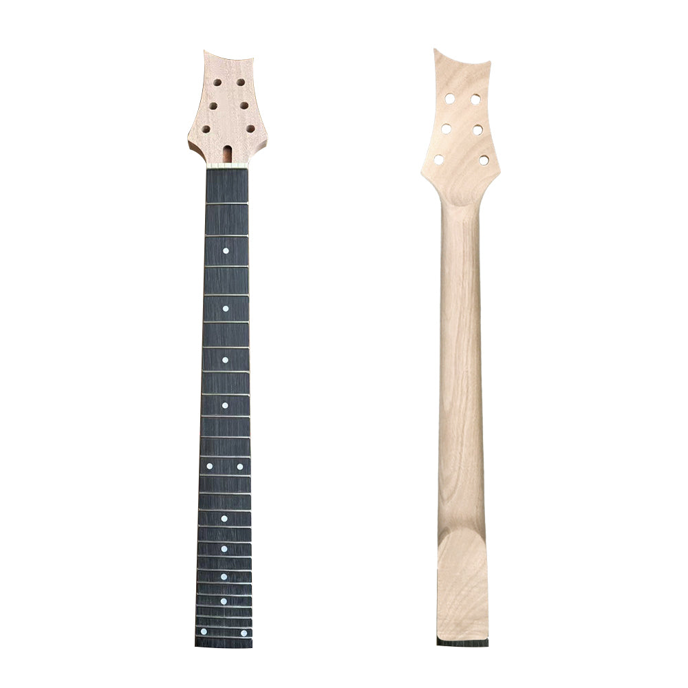 Yinfente new guitar neck 24frets 628 roasted maple ebony fretboard dots inlay bolt on heel for DIY
