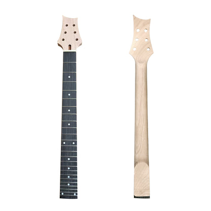 Yinfente new guitar neck 24frets 628 roasted maple ebony fretboard dots inlay bolt on heel for DIY