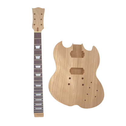 1Set Guitar Kit 22Fret 24.75Inch Set in Body Mahogany Rosewood Fretboard DIY Guitar