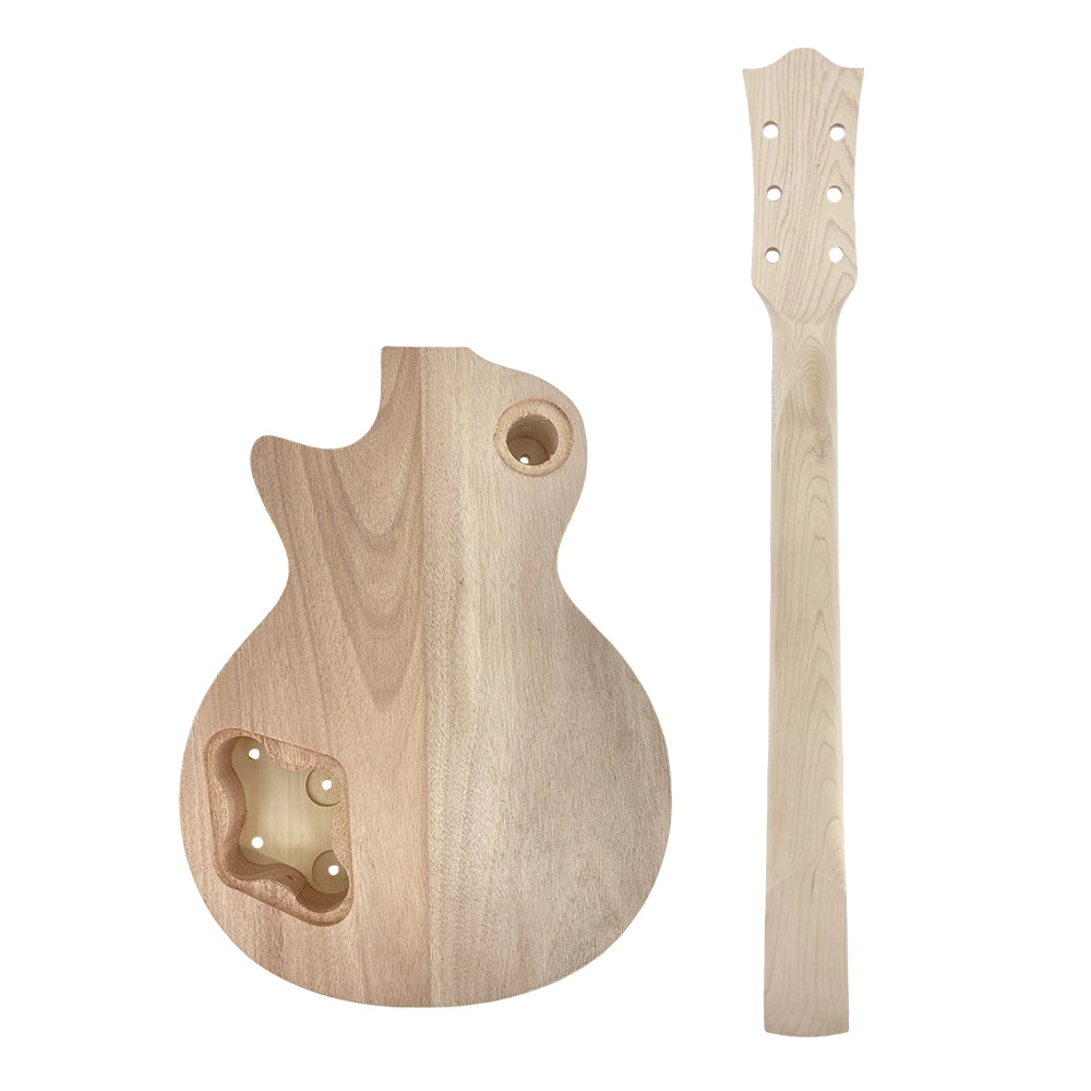 Yinfente unfinished guitar kit neck 22fret 24.75inch bolt on heel guitar body Flame maple Veneer