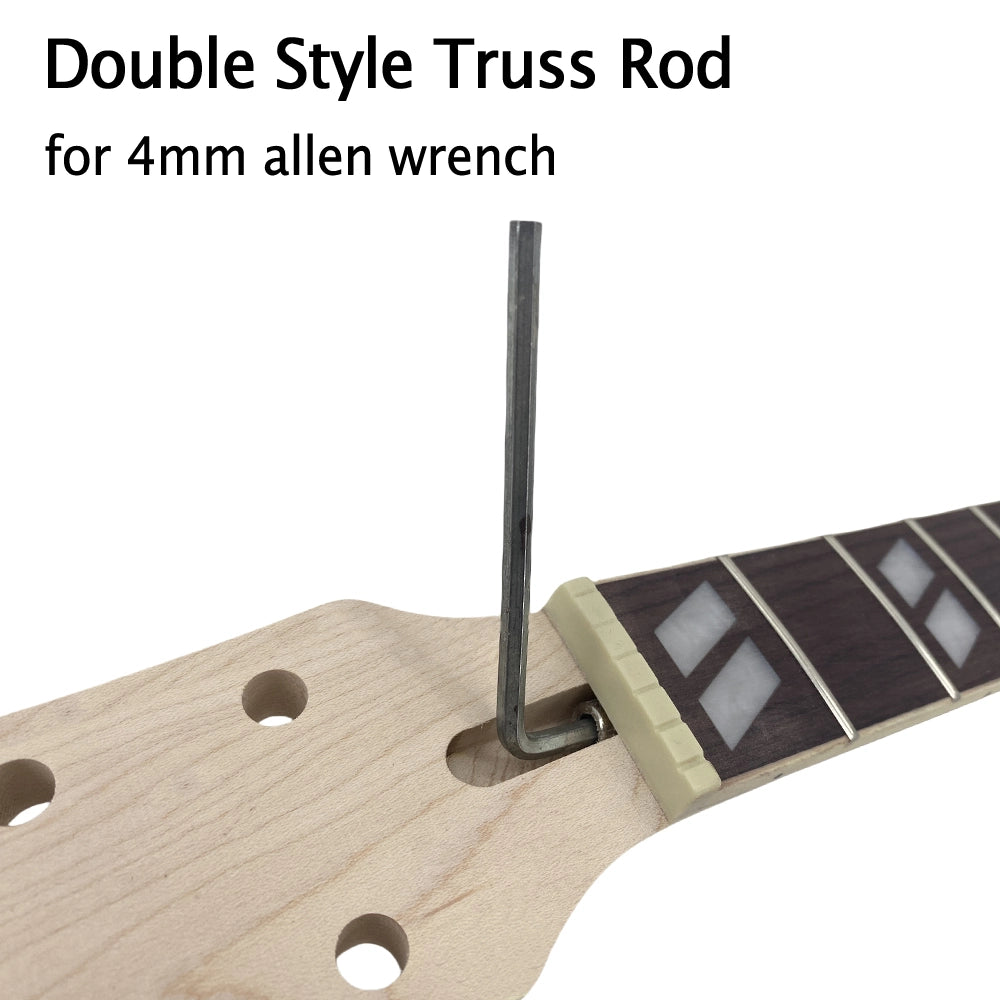 Yinfente unfinished guitar kit neck 22fret 24.75inch bolt on heel guitar body Flame maple Veneer