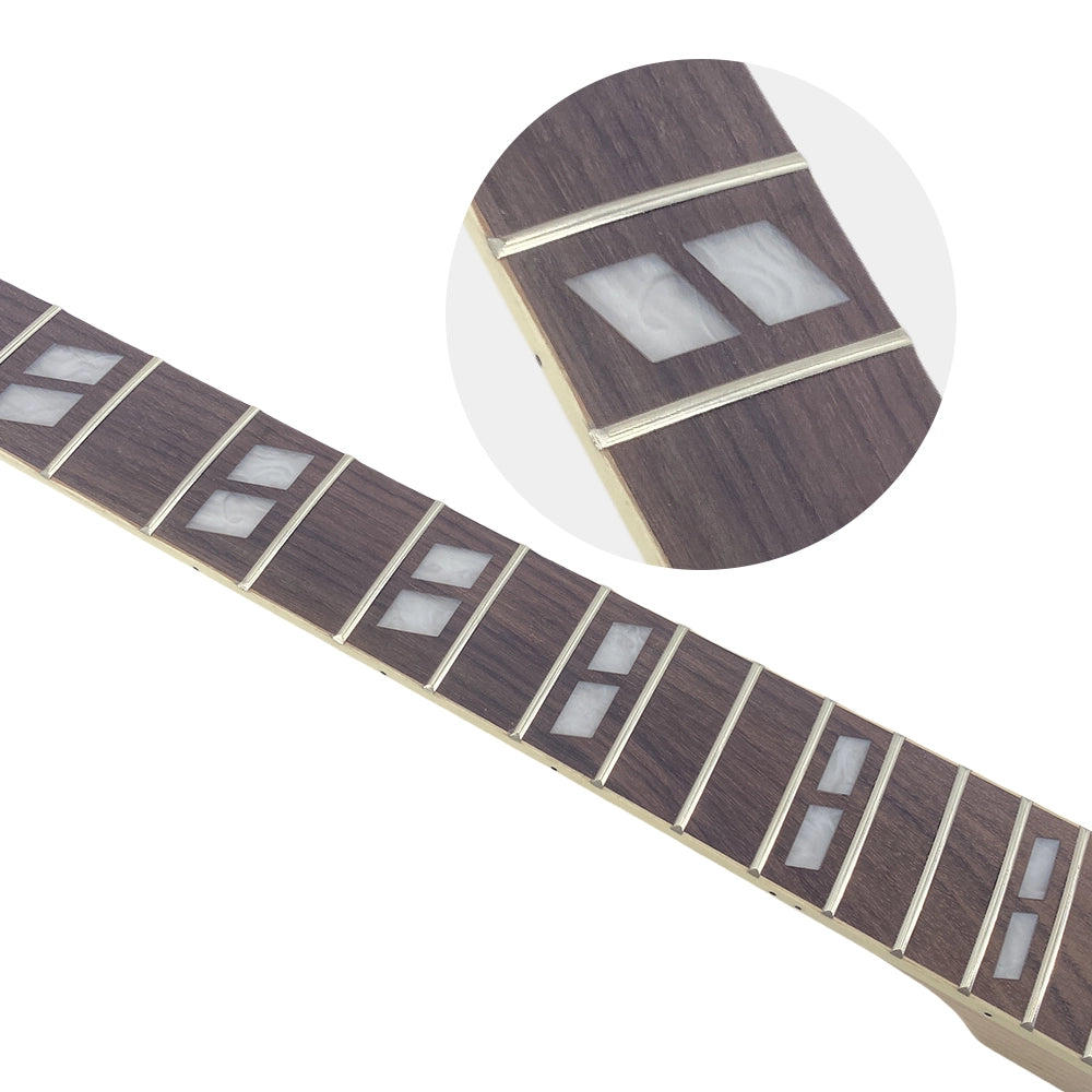 Yinfente unfinished guitar kit neck 22fret 24.75inch bolt on heel guitar body Flame maple Veneer
