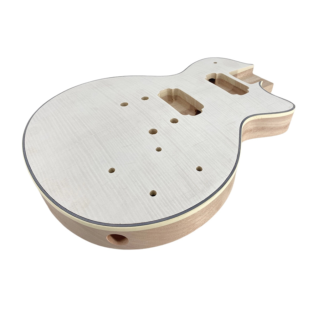 Yinfente unfinished guitar kit neck 22fret 24.75inch bolt on heel guitar body Flame maple Veneer