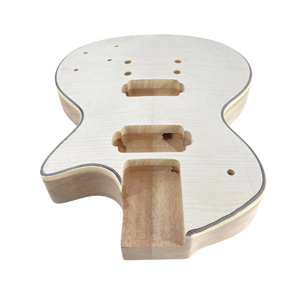 Yinfente unfinished guitar kit neck 22fret 24.75inch bolt on heel guitar body Flame maple Veneer