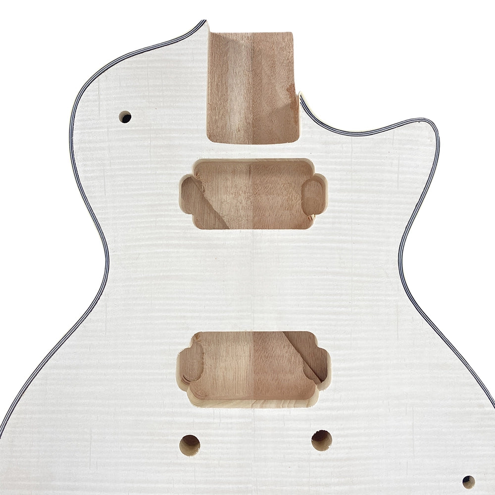 Yinfente unfinished guitar kit neck 22fret 24.75inch bolt on heel guitar body Flame maple Veneer